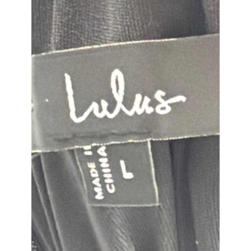 Lulus Epitome of Allure Black Mesh Strapless Ruched Maxi Dress NBD6304 Womens L - Picture 9 of 12
